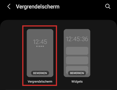 Miniatuur vergrendelscherm (Android 13)
